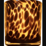 Tortoise Shell Glass Candle Holder